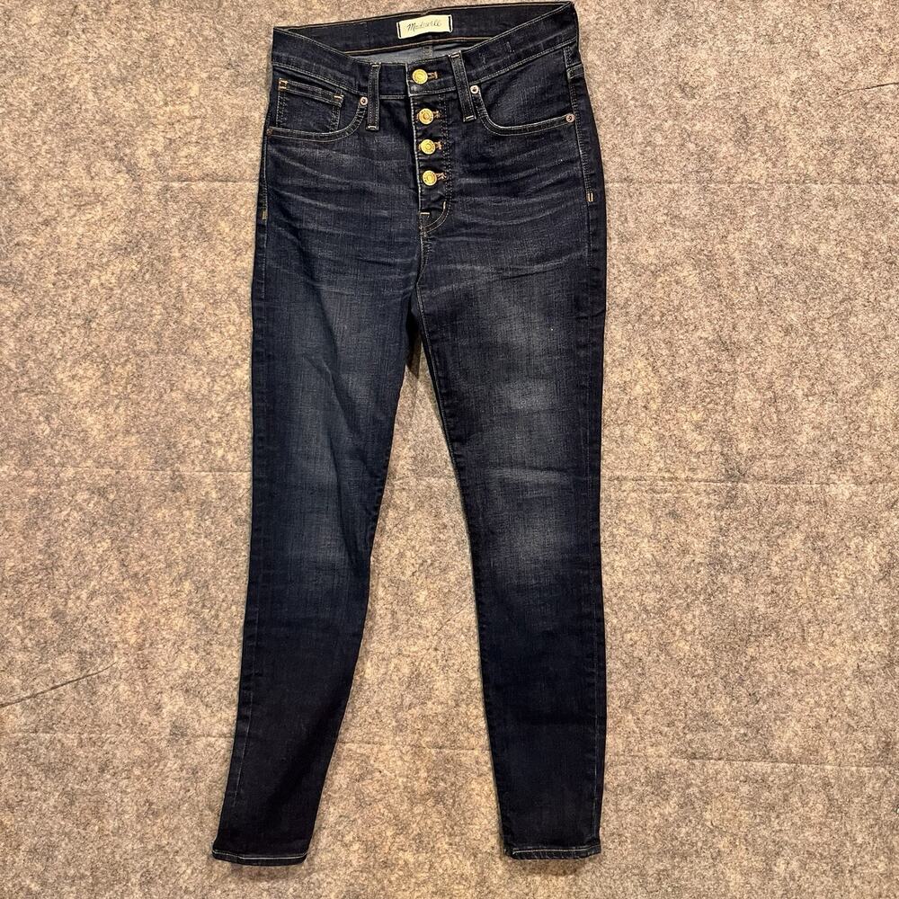 Madewell Womens Button Fly 9"‎ High Rise Skinny Jeans Size 25